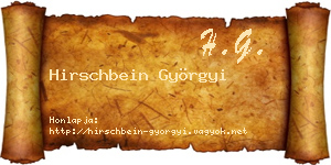 Hirschbein Györgyi névjegykártya