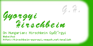 gyorgyi hirschbein business card
